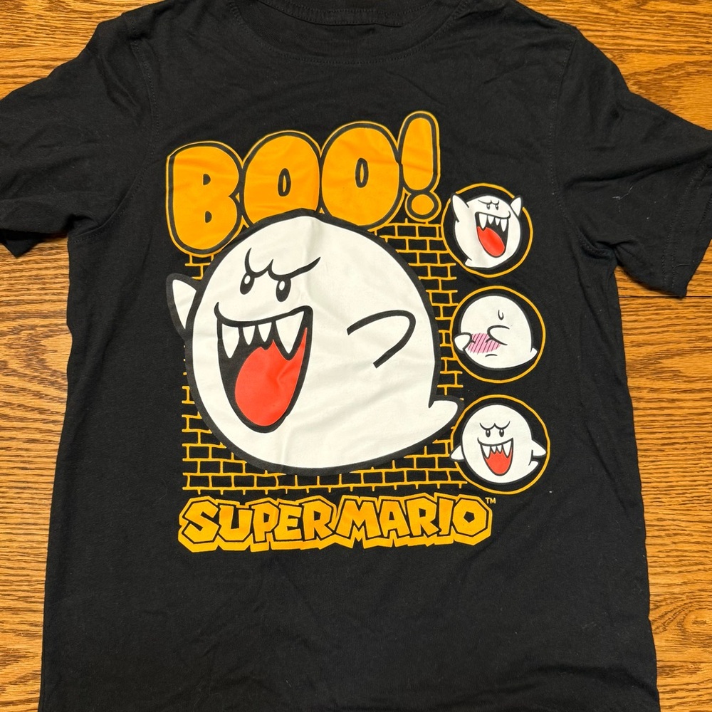 Super Mario Black Kids Short Sleeve Tee